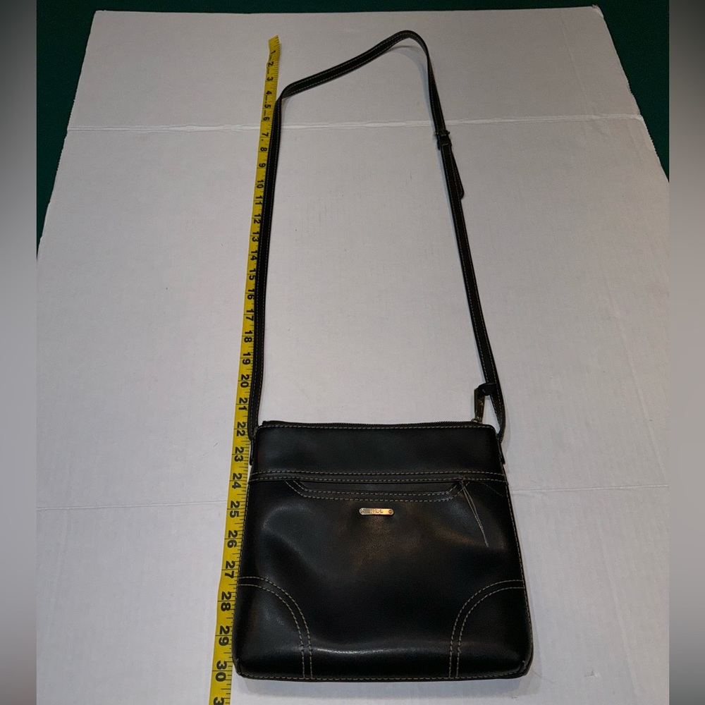 RLL Ralph Lauren Square Crossbody Adjustable Strap w/Outer Pocket Black EUC
